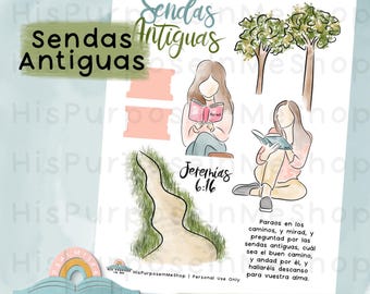 Sendas Antiguas - Bible Journaling - Printable - Bible Study - God - Faith  - Digital Download - Lettering - Watercolor - Instant Download