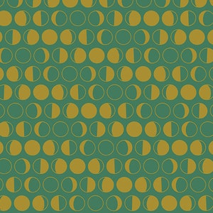 Oracle - Moons (A-236-MNG) in Emerald by Eye Candy Quilts for Andover HALF YARD
