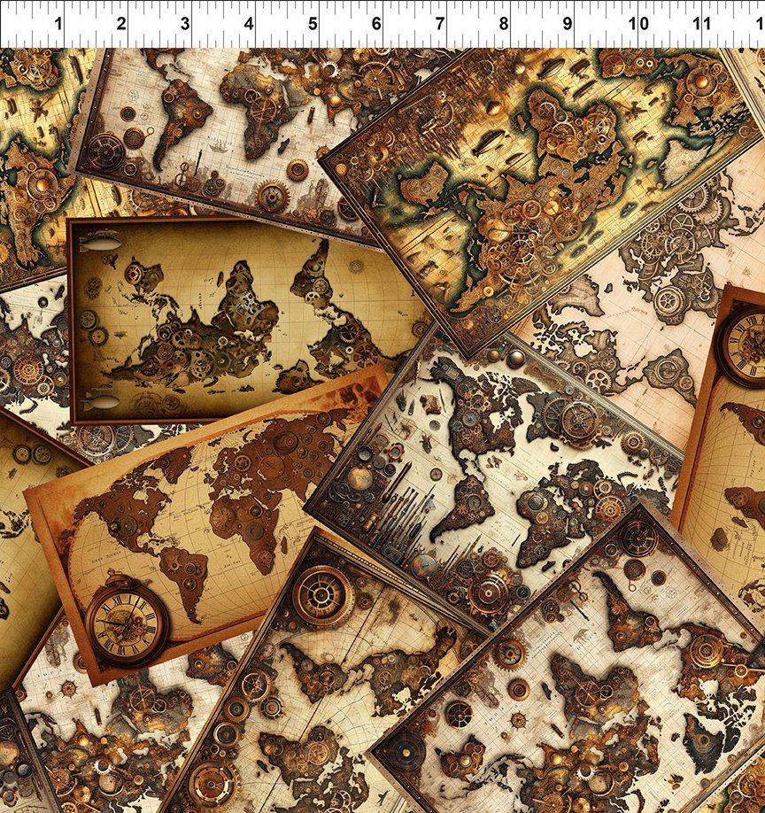 Steampunk Menagerie - Maps (5ST 1) in Multi by Jason Yenter for in