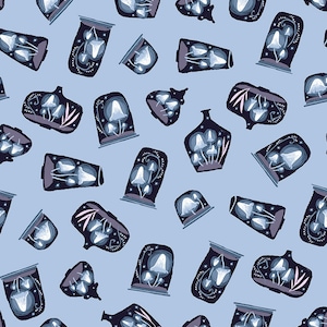 Lantern Light - Terrariums (SRR1720) in Sterling for Dear Stella Fabrics HALF YARD