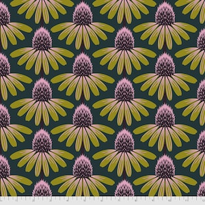 Love Always AM - Echinacea (PWAH075.Seaweed) by Anna Maria Horner for FreeSpirit Fabrics HALF YARD