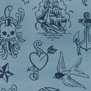 Ink Work (8836-B) in Blue Tonal for Alexander Henry Fabrics