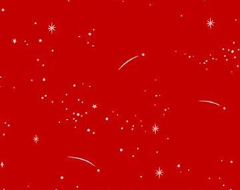 Lucky Charm Basics (92002-24) Shooting Stars on Red by Figo Fabrics