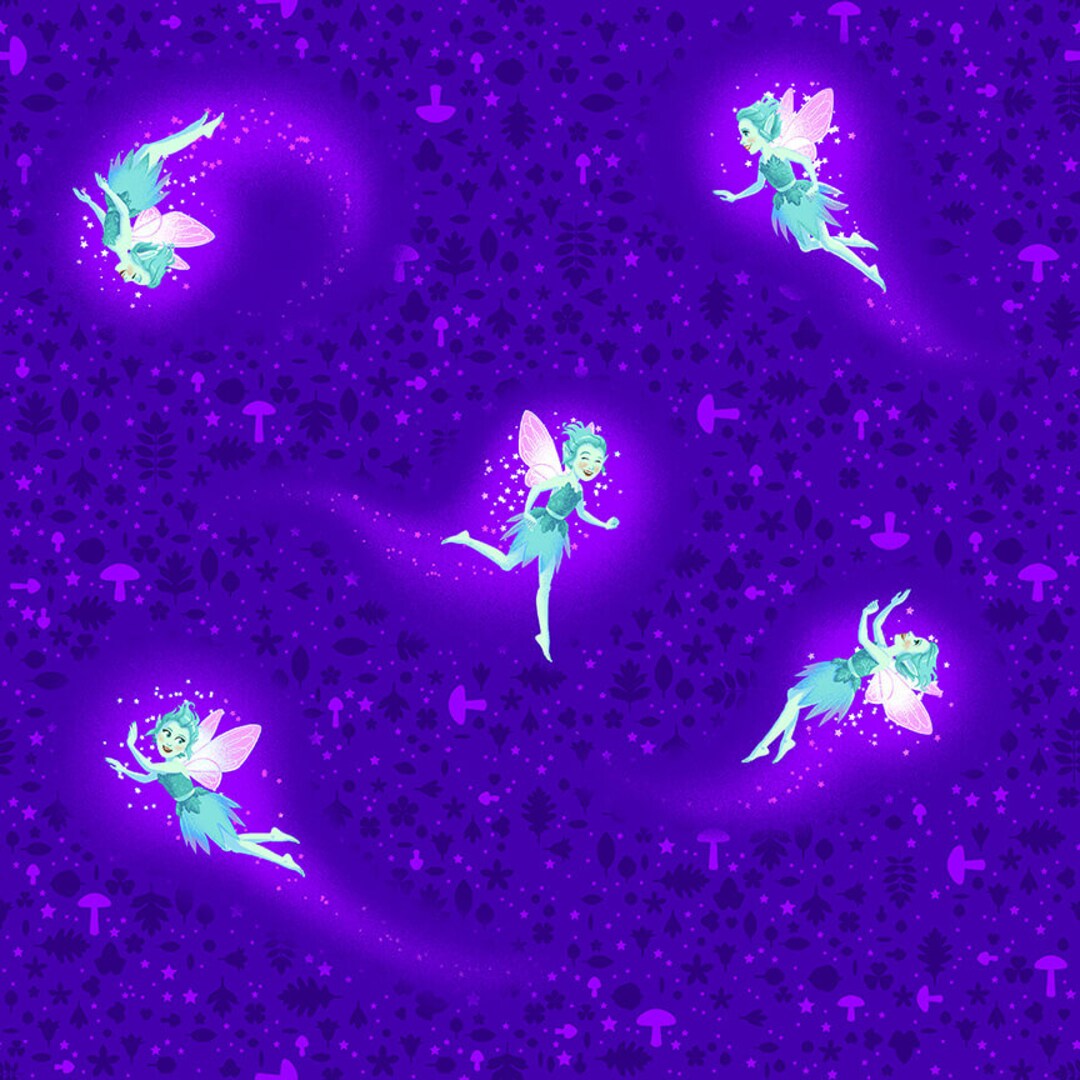 Summer Night Soiree Multicolor Flying Fairies GLOW 9202G57 in Purple
