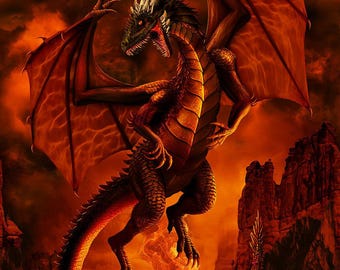 Panel - 24 Inch Dragon Fire Panel (CD3940) in Fire for Timeless