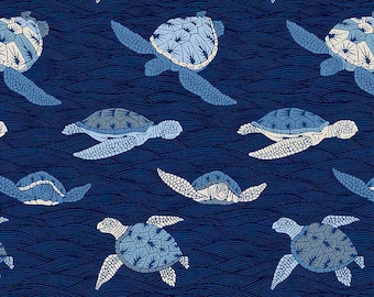 Turtle Bay (9005-B) in Indigo for Alexander Henry Fabrics HALF YARD