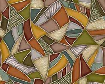 Frond Nouveau - Mosaic (30099-T) in Rust for QT Fabrics HALF YARD