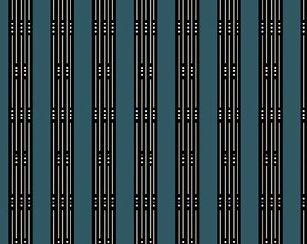 Fabric From the Attic - Throughline (A-9977-B) in Peacock by Giucy Giuce for Andover Fabrics HALF YARD