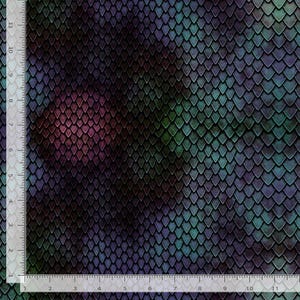 May include: A seamless pattern featuring a repeating design of iridescent green, purple, and pink scales. The scales are arranged in a diagonal pattern, creating a textured and dynamic look.