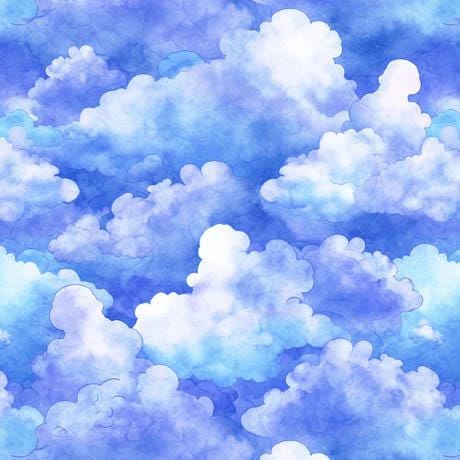 最も信頼できる B) (30553 Clouds - Wizards Lil' in HALF Fabrics QT for Blue その他