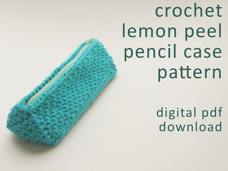 Lemon Peel Stitch Pencil Case crochet pattern listing photo by veronilee