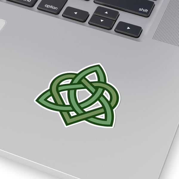Pegatinas troqueladas con nudo celta de la Trinidad y corazón