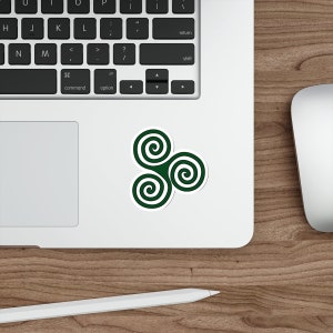 Sticker découpé vert Triskele - Symbole antique