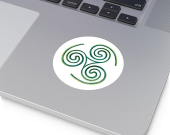 Custom Green Triskelion Vinyl Sticker - Celtic Irish Symbol