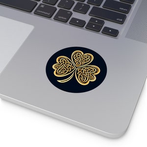 Keltischer Knoten Shamrock Runde Vinyl-Aufkleber
