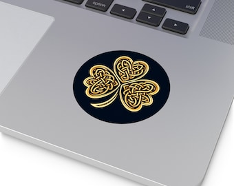 Celtic Knot Shamrock Round Vinyl Stickers
