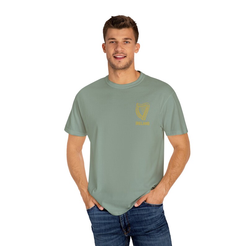 Unisex Garment-Dyed T-Shirt with Iconic Irish Harp and "Ireland" - Gaelic Roots Collection image 3