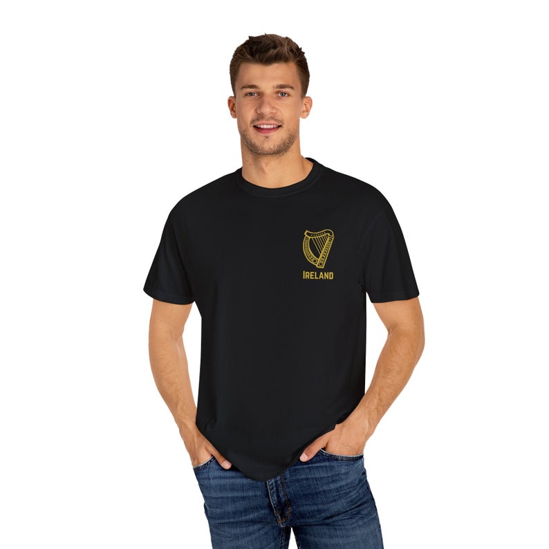 Unisex Garment-Dyed T-Shirt with Iconic Irish Harp and "Ireland" - Gaelic Roots Collection image 1