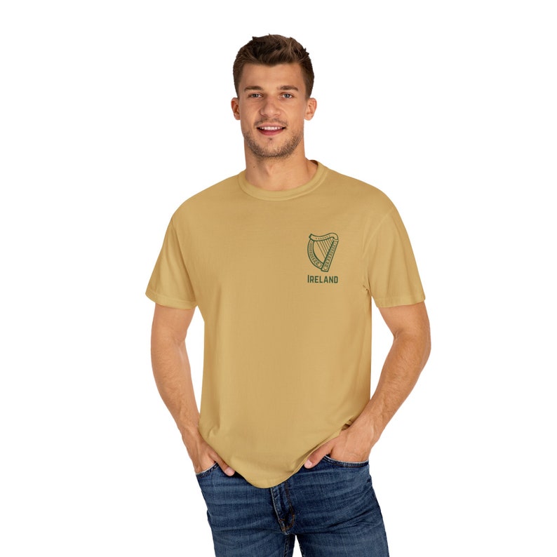Unisex Garment-Dyed T-Shirt with Iconic Irish Harp and "Ireland" - Gaelic Roots Collection image 4