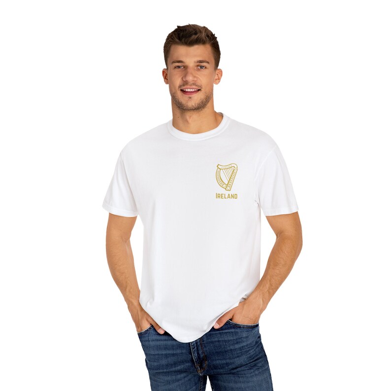 Unisex Garment-Dyed T-Shirt with Iconic Irish Harp and "Ireland" - Gaelic Roots Collection image 2
