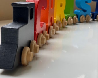 baby name train wooden