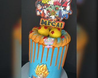 Dragon Ball Z Cake Topper, Dragon Ball Z, Anime Cake Topper, Dragon ...