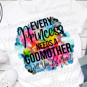 Regalo de madrina, diseños de sublimación, will you be my godmother, acuarela png, taza de café png, imprimible png, diseños de camisetas, png descargar