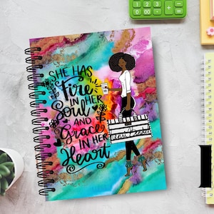 Journal Cover Planner Cover, Notebook Cover, Journal Notebook, Black Woman Journal, Instant Download, Wall Art  Journal Cover Art Notebook