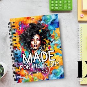 Faith Bible Verse black Woman Cover PNG Design Sublimation - Printable Planner Cover Notebook Cover - Digital Christian Planner
