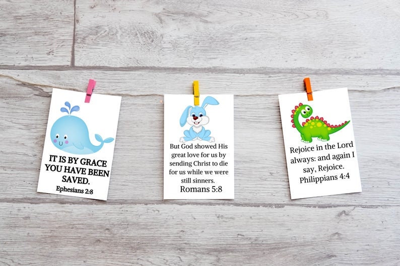 Bible Verse Cards For Kids Scripture Cards Kids Bible Study Etsy