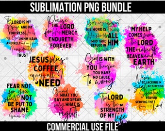Tshirt Design Bundle,  Bible Png, Scripture Png, Sublimation Designs, Christian Png, Coffee Mug Png, Religious Png, Colorful Png, Png Design