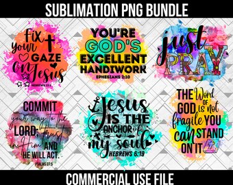 Bible Sublimation Bundle, Christian Png, Coffee Mug Png, Jesus Png, Religious Png, Colorful Png, Bible Verse Png, Scripture Png, Just Pray