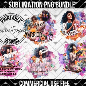 May include: Four digital art prints featuring watercolor illustrations of women praying with butterflies and flowers. The prints include inspirational quotes about prayer, such as "Prayer Changes Things" and "God's Help is Only a Prayer Away".
