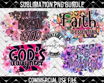 Sublimation Designs Bundle, Bible Verse Png, Scripture Png, Christian Shirt PNG Designs, Artwork for Apparel and Crafts, Christian Designs