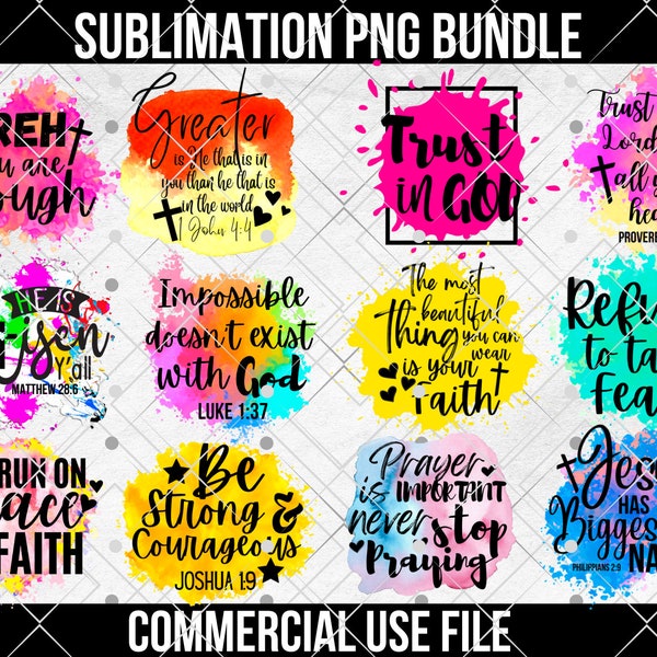 Bible Verse Bundle, Christian Png, Popular Png, Watercolor Png, Scripture Png, Religious Png Bundle, Sublimation, Trendy Png, Church Png