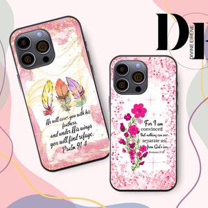 Sublimation Phone Case, Smartphone Sublimation, Christian Phone Case Design Set Of 2, Scripture Png, Sublimation Designs, Floral iPhone Case