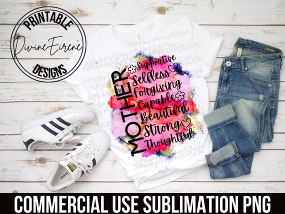 Mothers Png Design, Sublimation Designs, Mom Png, Watercolor Png, She Is Strong, Png For Sublimation, Mom Life Png, Png Designs, Mother