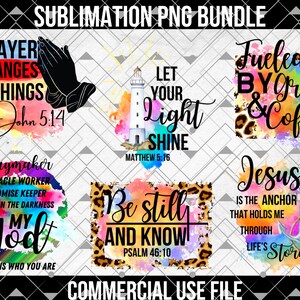 Let Your Light Shine, Christliches Design Bundle, Sei still and know, Sublimation Png, Waymaker, Christliche Png, Kaffeebecher Png, Bibelverse