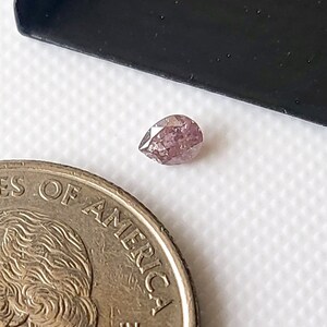 Pear Shaped Diamond, 0.213CTW/4.4mm Clear Natural Pink Faceted Diamond Loose, Certified Non Treated Natural Diamond For Ring, DDS754/10