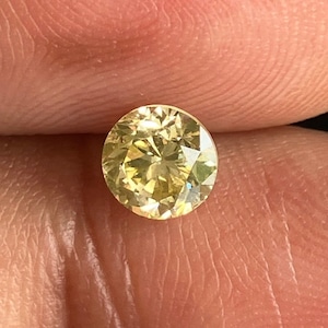 OOAK 0.47CTW/4.7mm Round Shaped Natural Clear Yellow Brilliant Cut Diamond Loose, Brilliant Cut Loose Diamond For Engagement Ring, DDS787/5