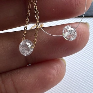 1 Pc 5mm Large Hole Drilled Diamond Bead, Clear White F/VS1 Lab Grown Diamond 0.5mm/1.5mm Drill Carries Necklace Floating Diamond, LG18