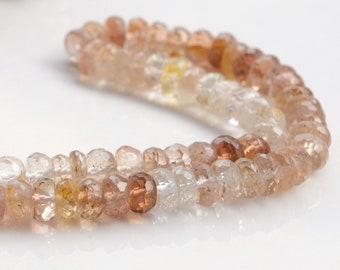 Imperial Copper Topaz Faceted Rondelle Beads, 6.5mm to 7mm Brown Natural Imperial Topaz Gemstones, Sold As 8 Inch/16 Inch Strand, GDS1971
