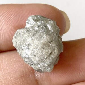 OOAK 14.10CTW/17mm Natural Grey/White Conflict Free Earth Mined Uncut Diamond, Natural Collectible Loose Diamond For Jewelry, DDS656/29