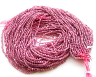 2mm Natural Pink Tourmaline Faceted Round Beads, Tourmaline Rondelle Beads, 15 Inch Strand, Sold As 1 Strand/5 Strand/25 Strand, GDS1451