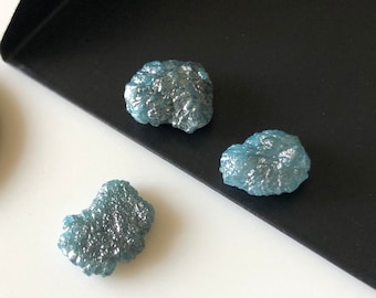 1 Piece 10mm Loose Blue Diamond, Flat Raw Diamond, Rough Diamond, Uncut Diamond, Loose Diamond