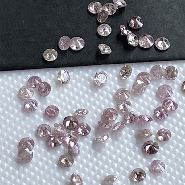 1mm/1.5mm/2mm/2.5mm/3mm Natural Pink Round Brilliant Cut Diamond Loose, Faceted Melee Pink Diamond For Ring, Sold As 5pcs/10 Pcs, DDS672/1