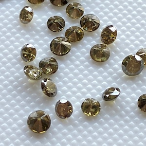 5 Pieces 1.9mm To 2.1mm/2.5mm To 3mm Natural Green Full Cut Round Brilliant Cut Faceted Loose Melee Diamonds For Jewelry, DDS768/5-6