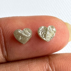 5.5mm Each Laser Cut Matched Pairs Heart Shaped White Grey Diamond Personalised Jewelry, Natural Rough Raw Diamond, SKU-Dd17