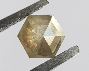0.70CTW / 5.5mm Grigio chiaro Sale e pepe esagono / scudo a forma di rosa taglio diamante sciolto, anello sfaccettato con diamante taglio rosa, DDS740/2
