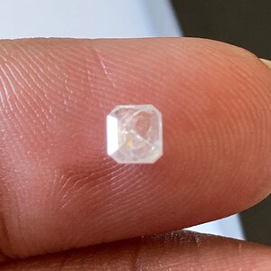 0.20CTW/3.5mm Clear Grey/White Asscher Cut Rose Cut Faceted Natural Diamond Loose For Ring DDS643/13